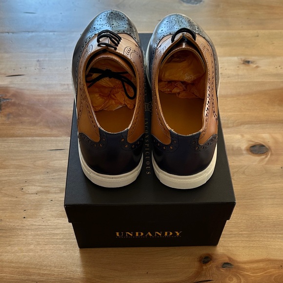 UNDANDY Brown and Blue Oxford Shoes - Picture 4 of 9